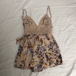 Floral pink romper